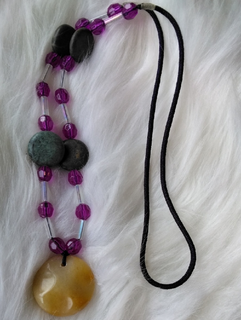 Handmade butterscotch Amber & Jasper Gemstone Beaded Necklace
